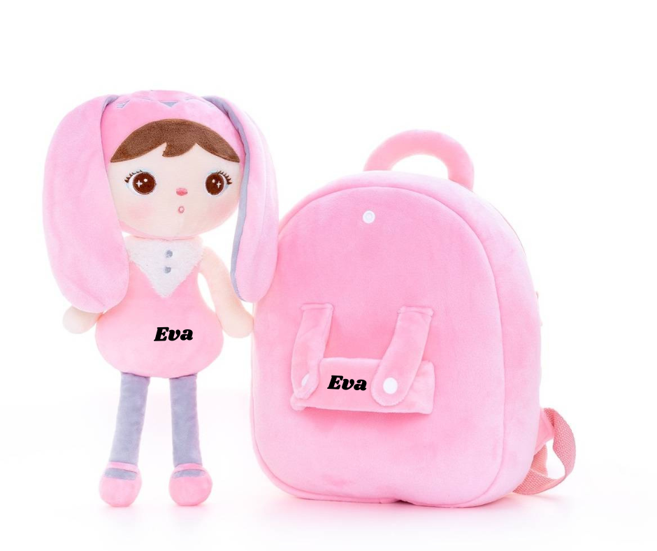 Rucsac Personalizat 2 in 1, Iepuras Roz, 26*20*10 cm