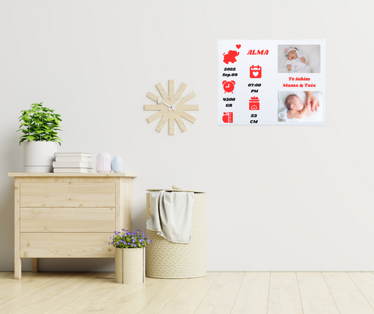 Tablou Personalizat Bebelusi,  PANZA CANVAS, 40*30 cm, Detalii  Rosii