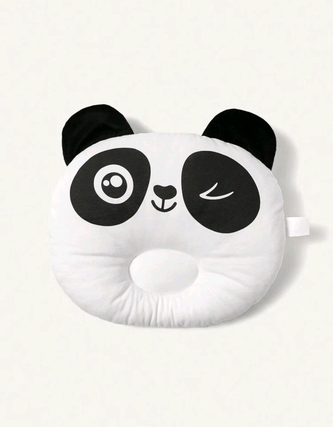 Perna si jucarie Personalizata Model Panda, din material moale de plus, Alb cu Negru, 31x28x4 cm