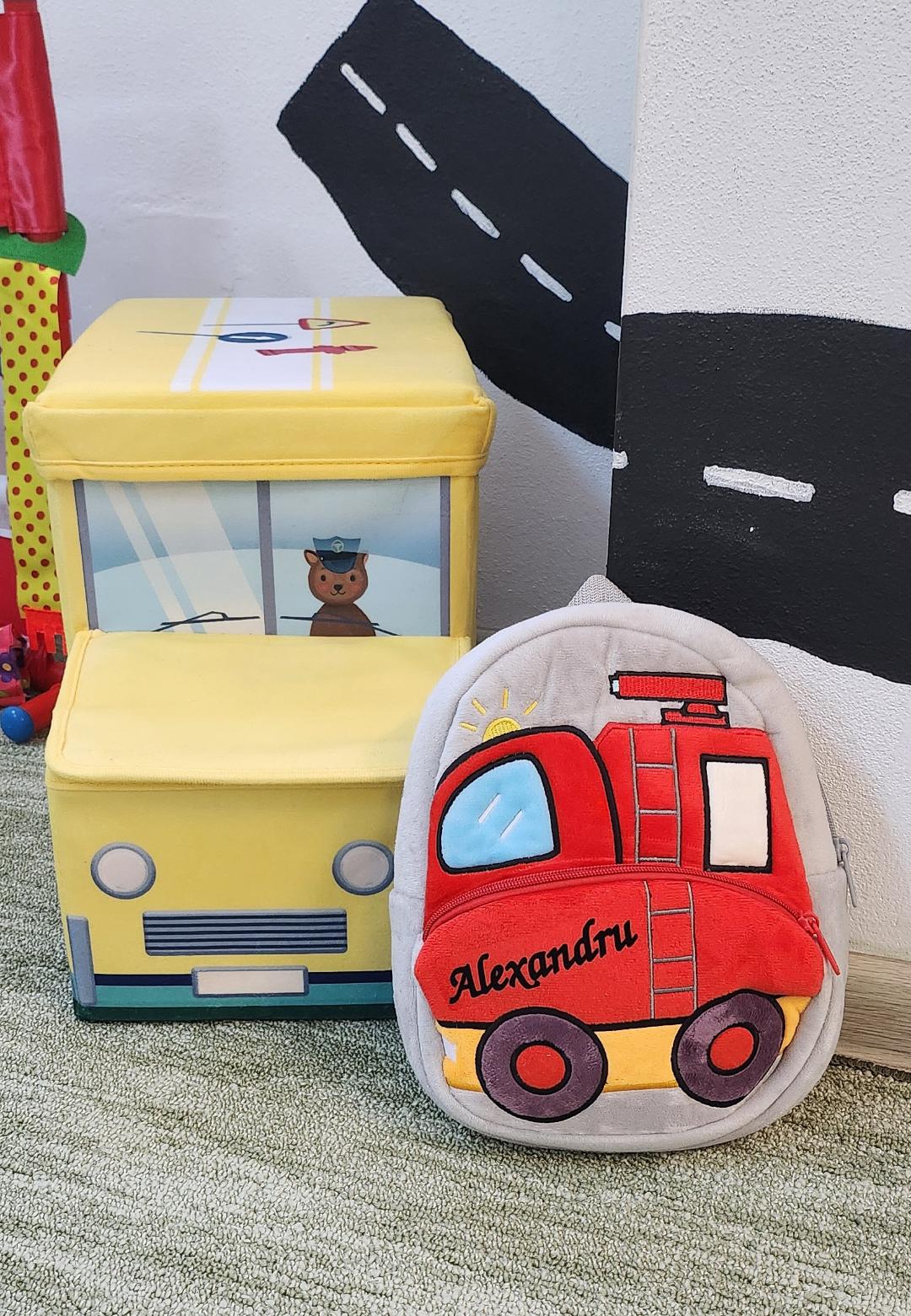 Rucsac Personalizat Plus Fire Truck, 26*24*10 cm